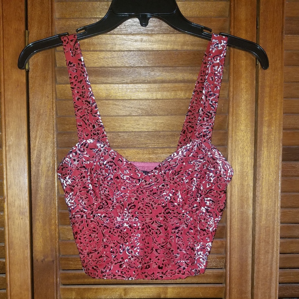 MINKPINK Burnout Velvet Crop Top